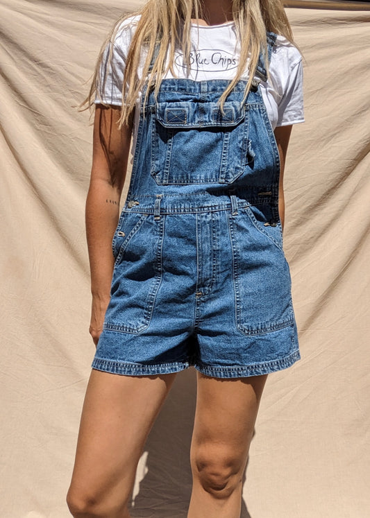 Vintage Denim Shortalls // Size M