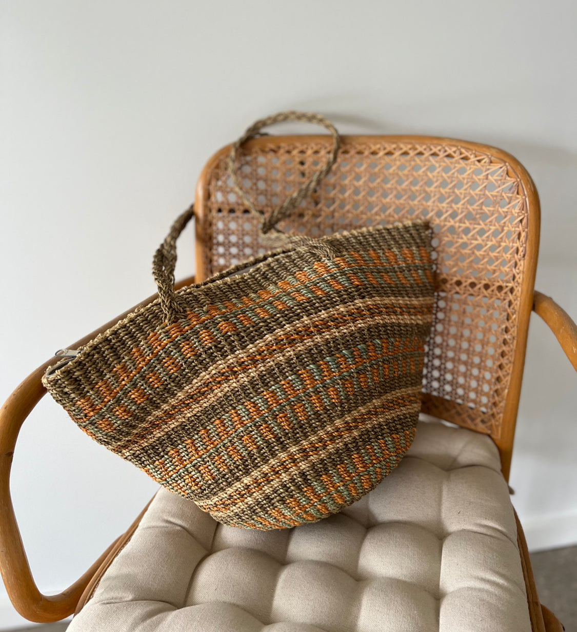 Vintage Woven Basket Bag