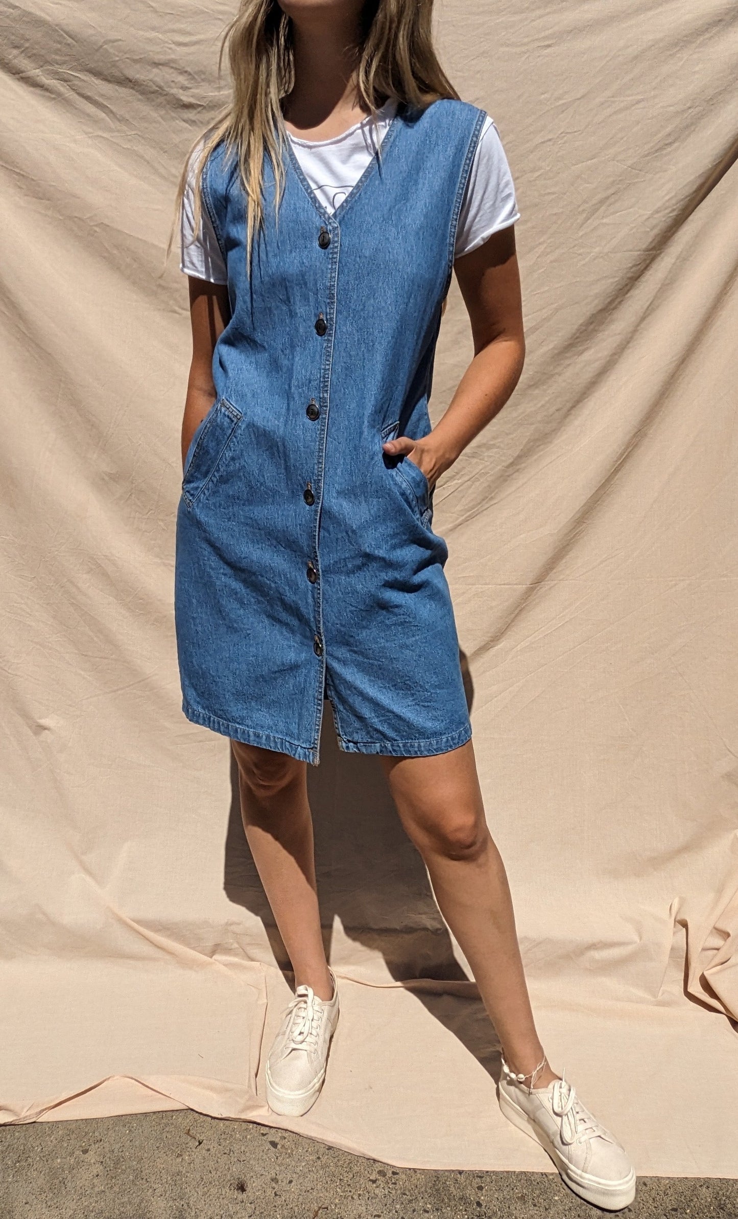 90's Denim Dress // Size 8