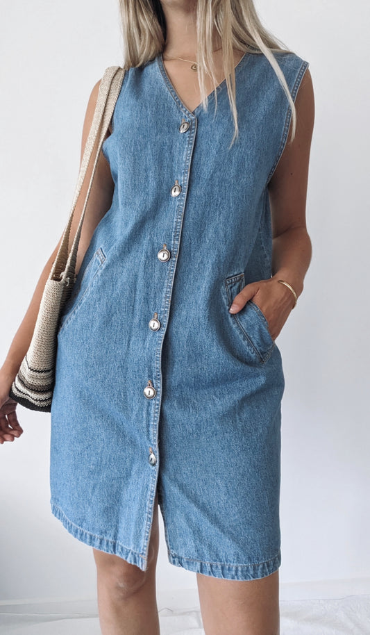 90's Denim Dress // Size 8