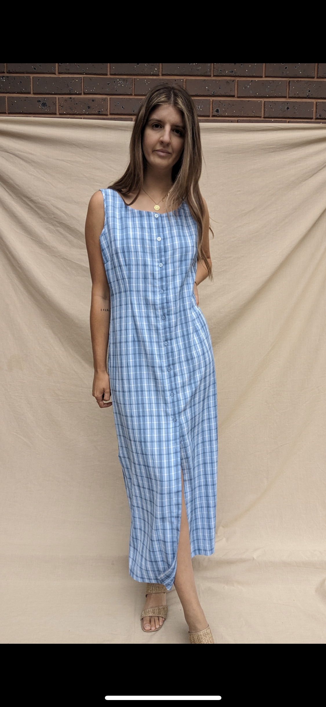 Checkered Maxi Dress // Size 14