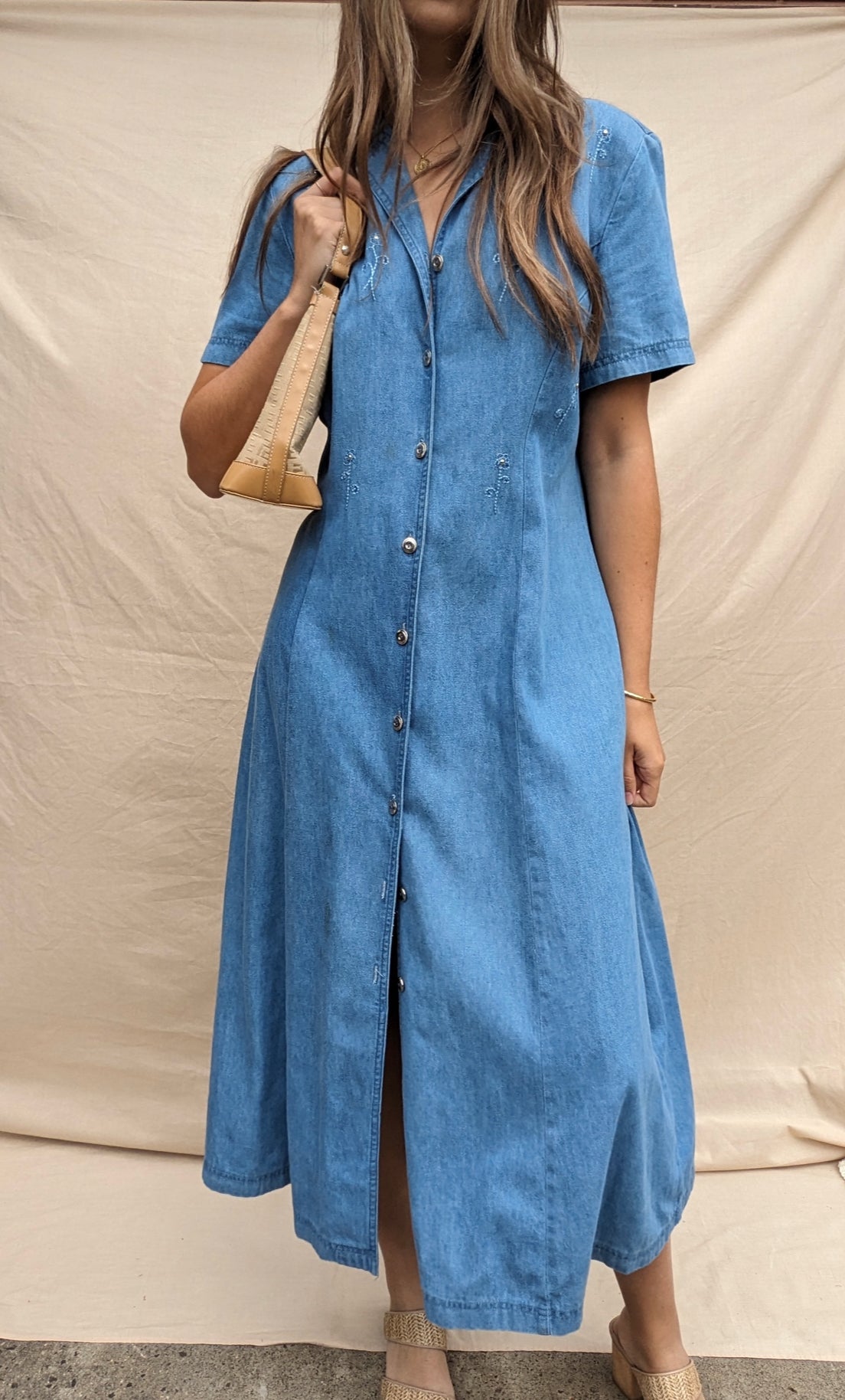 90's Denim Dress // Size 14