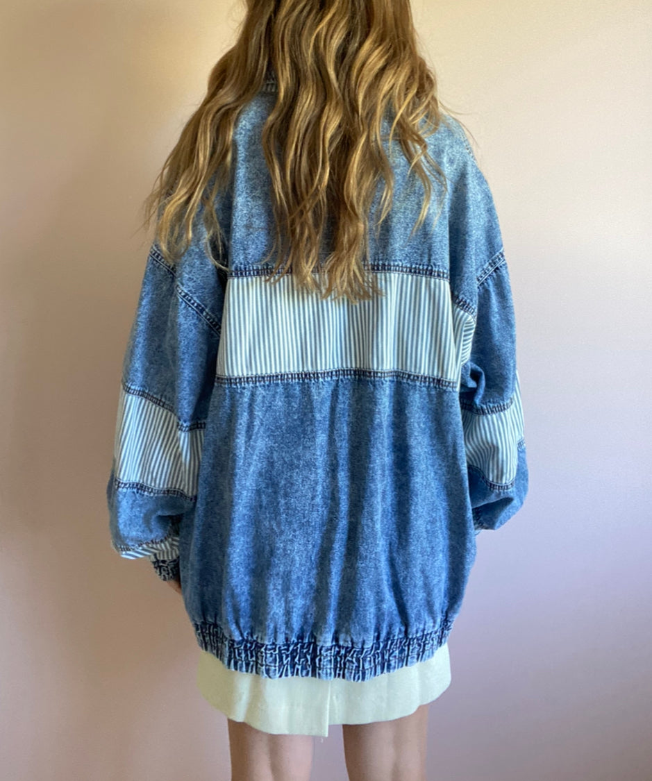 90's Denim Sweater // Size 12-18