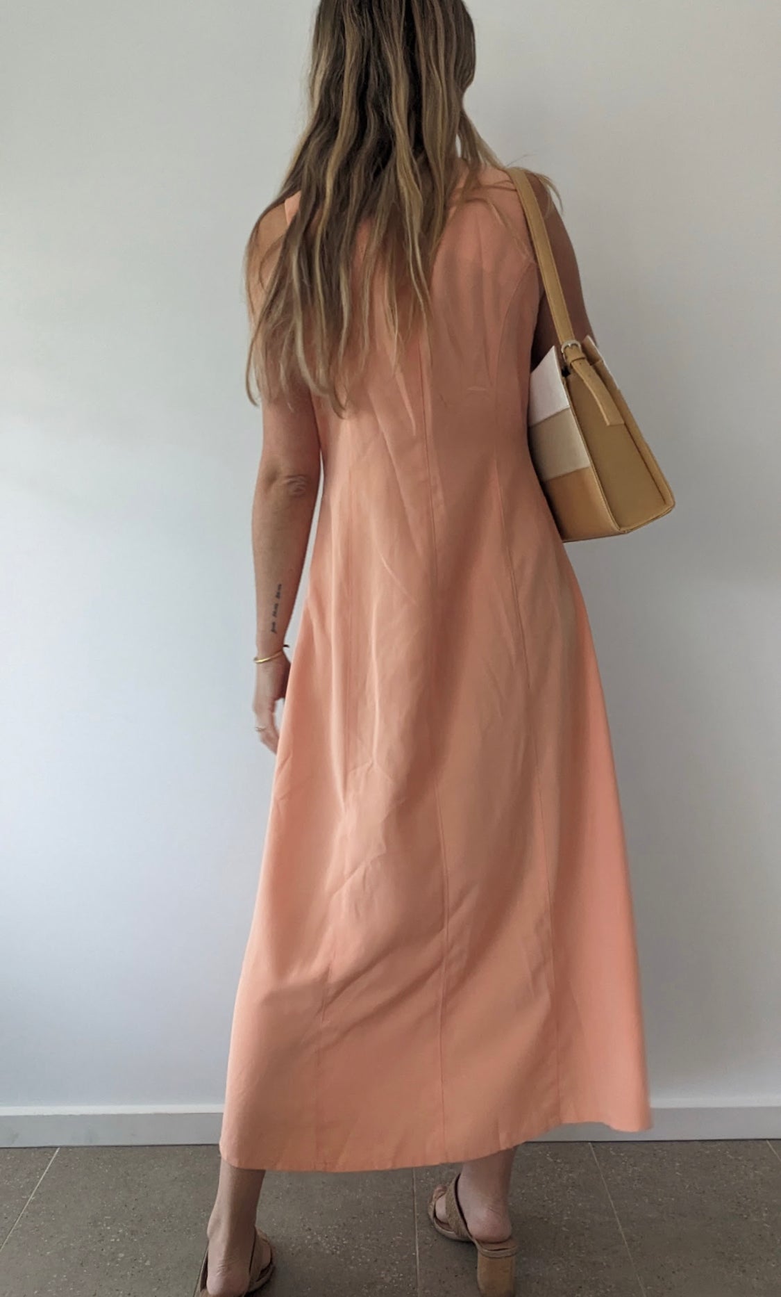 Vintage Peach Dress // Size 14