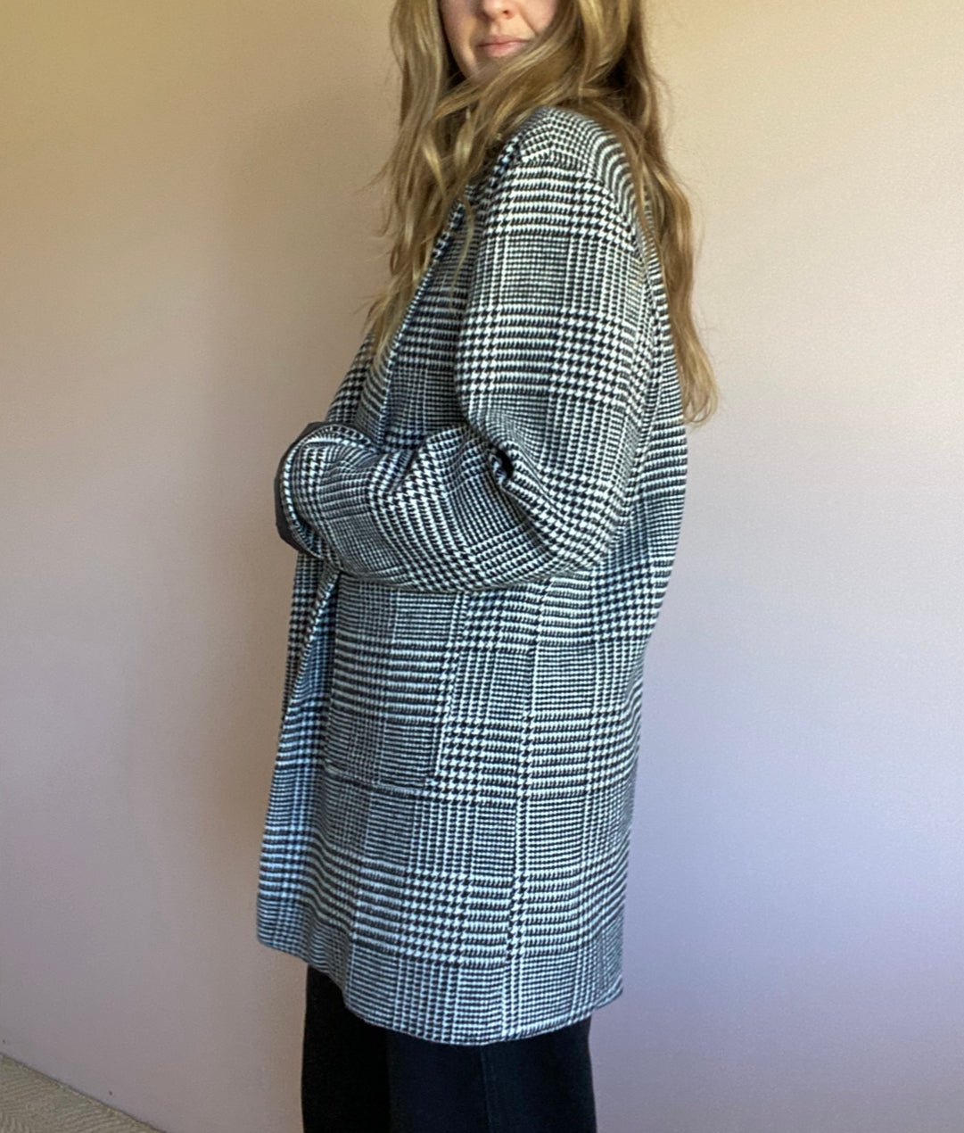 Houndstooth Cotton Jacket // Size XL