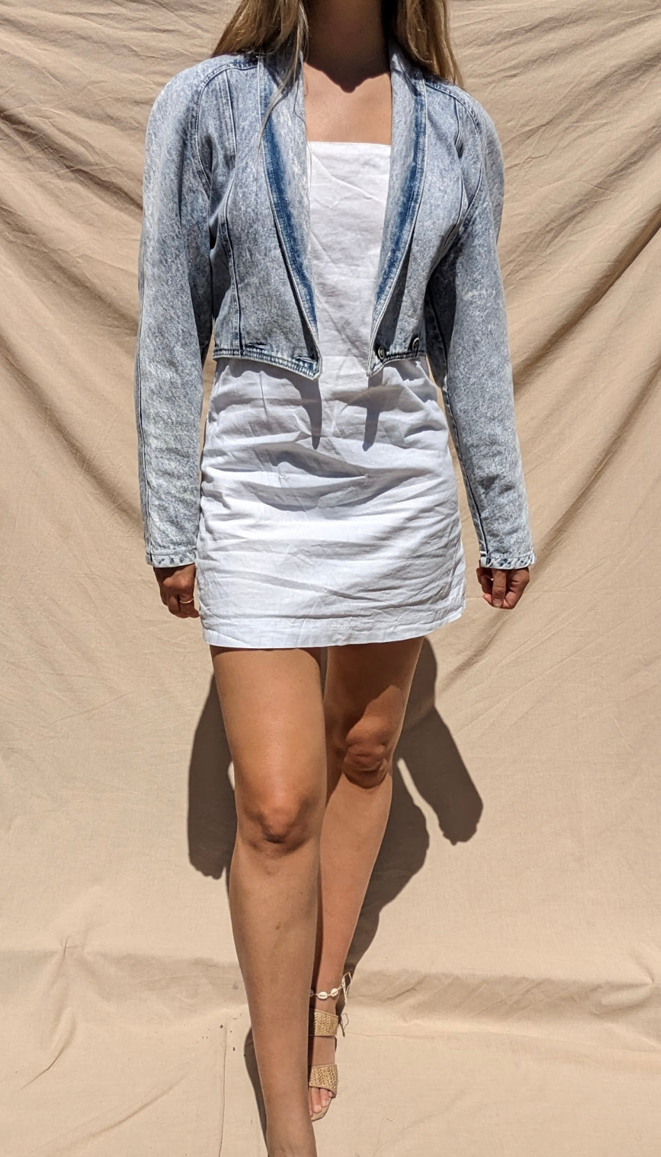 80's Cropped Denim Jacket // Size M