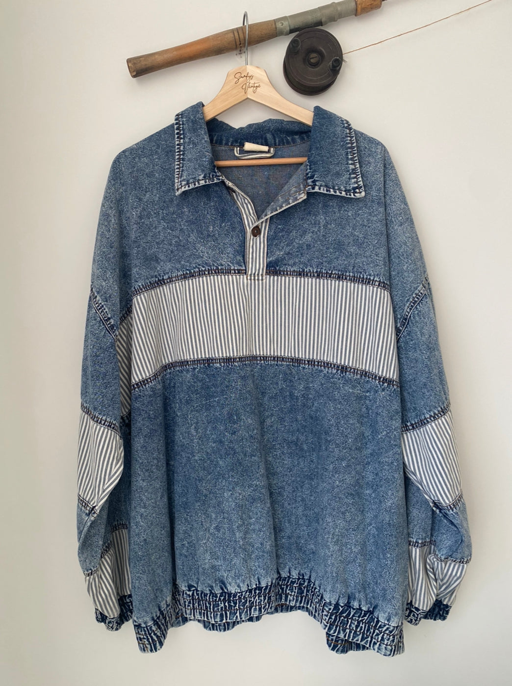 90's Denim Sweater // Size 12-18