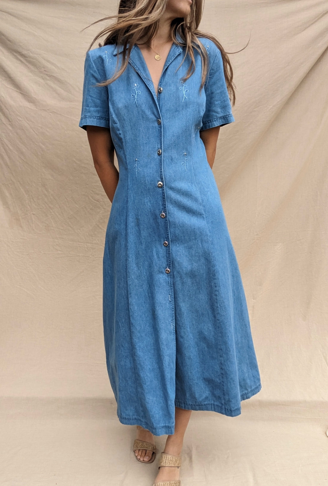 90's Denim Dress // Size 14