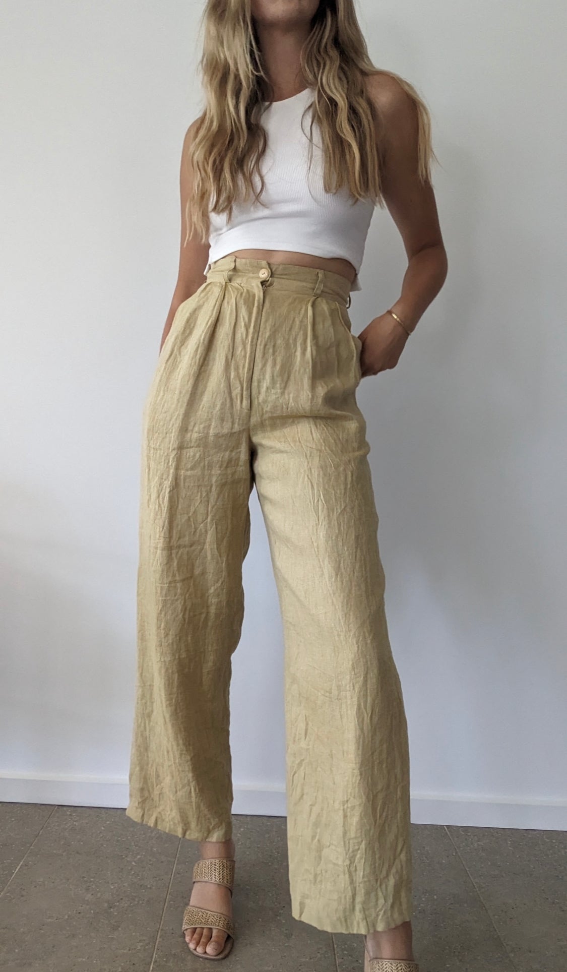 Digbys Linen Mustard Trousers // Size 8