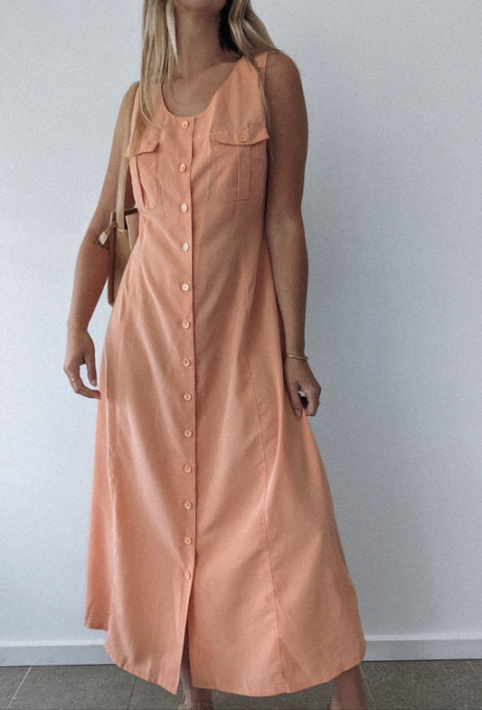 Vintage Peach Dress // Size 14