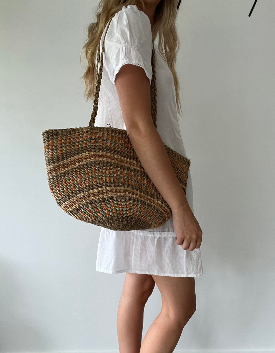 Vintage Woven Basket Bag