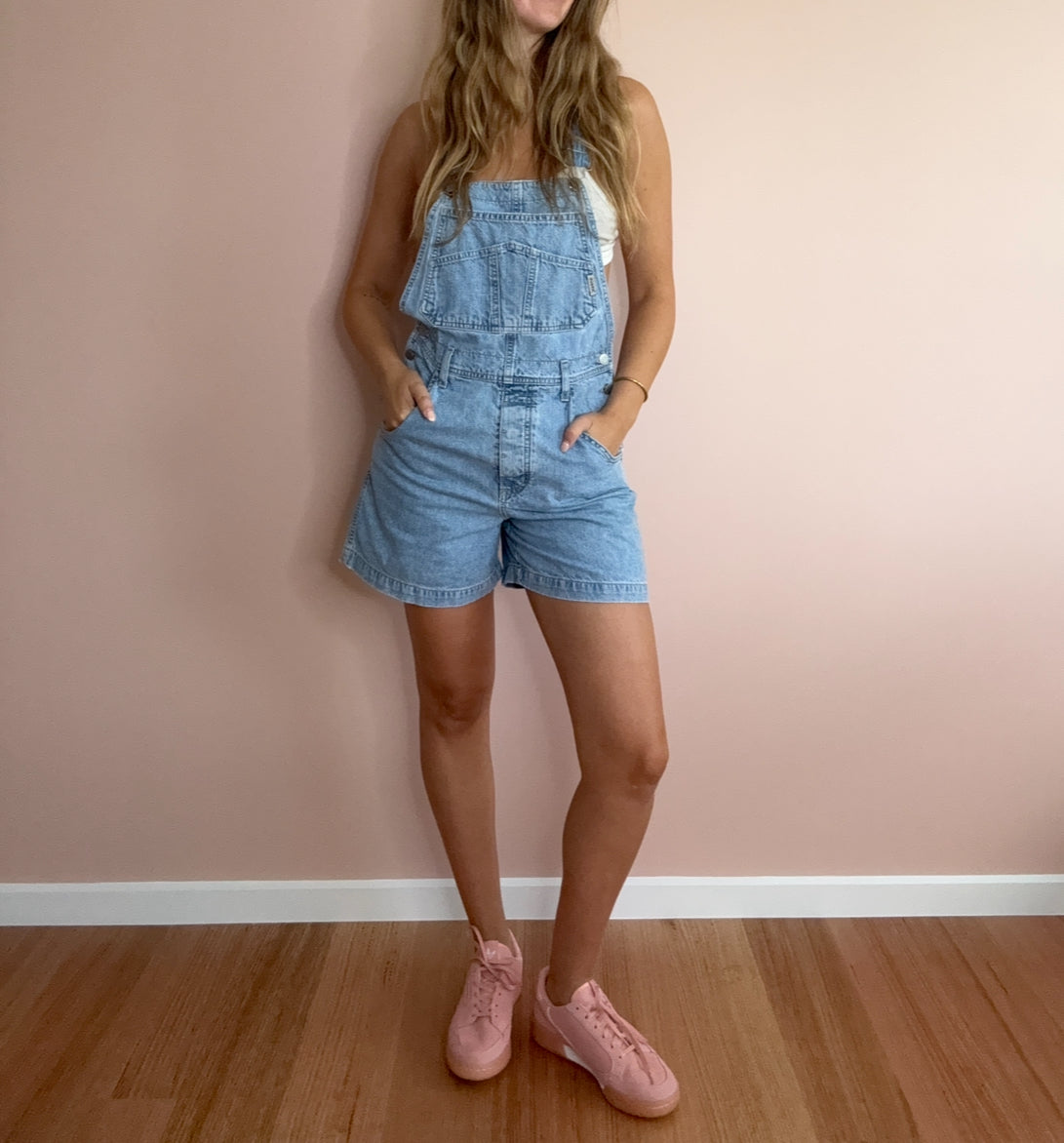 Guess Denim Shortalls // Size M