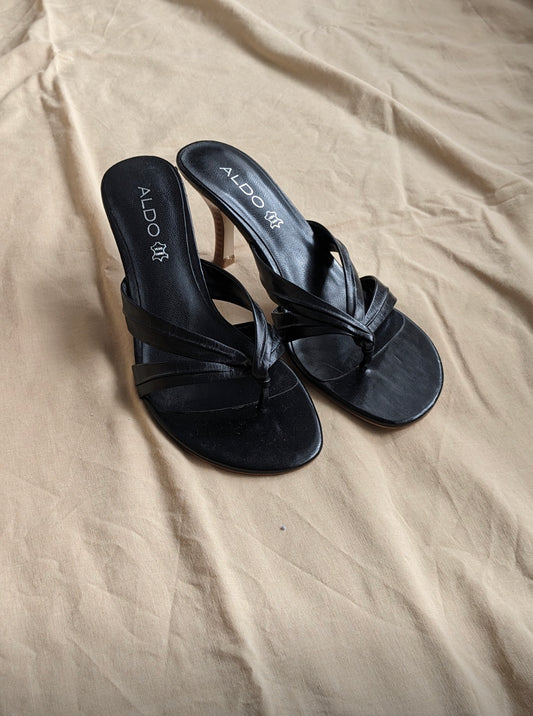 Leather Sandal Heels // Size 40