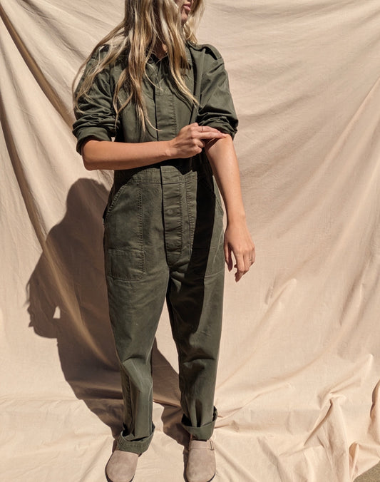 Vintage Khaki Coveralls // Size 48