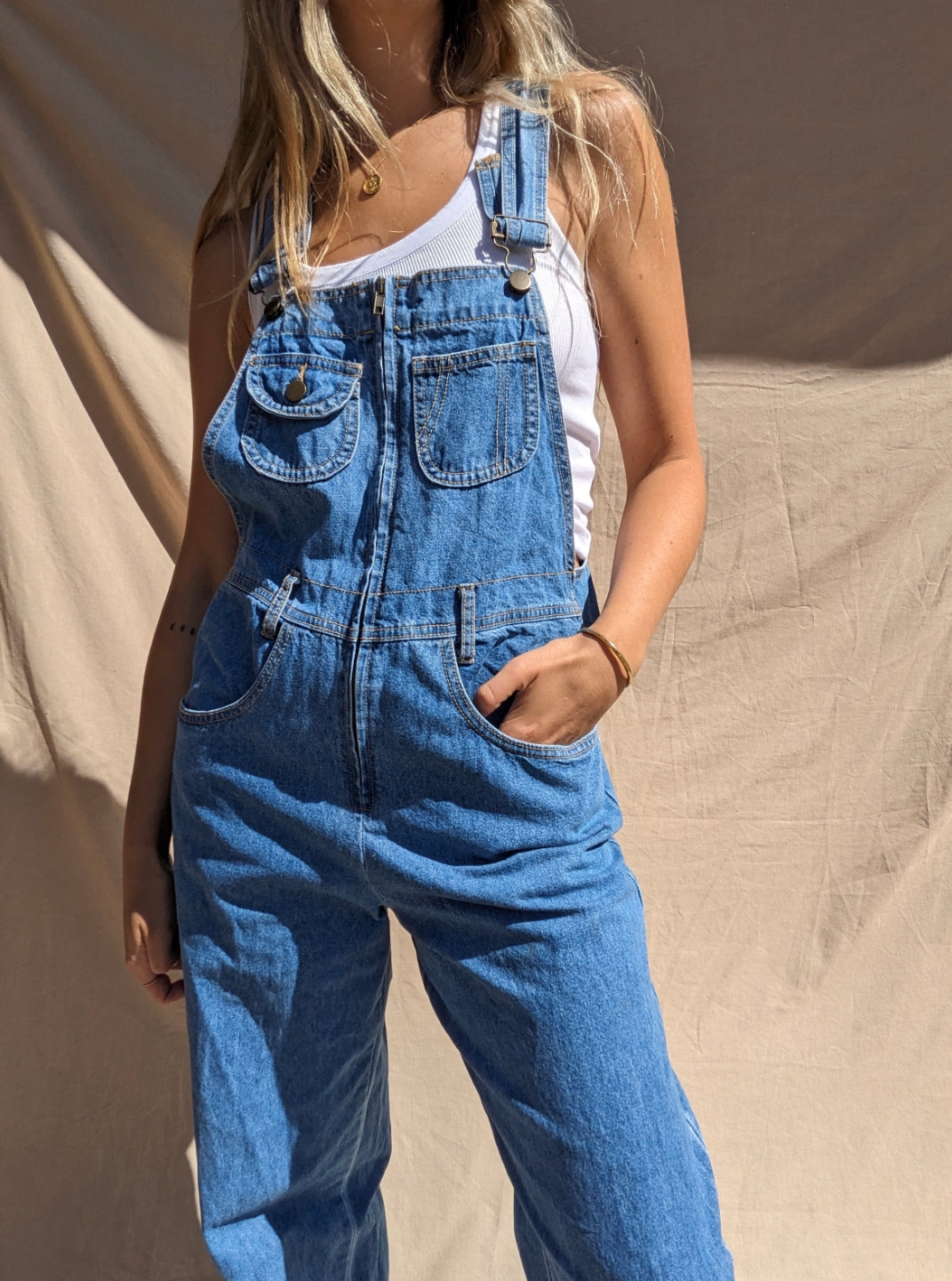 Vintage Denim Overalls // Size S