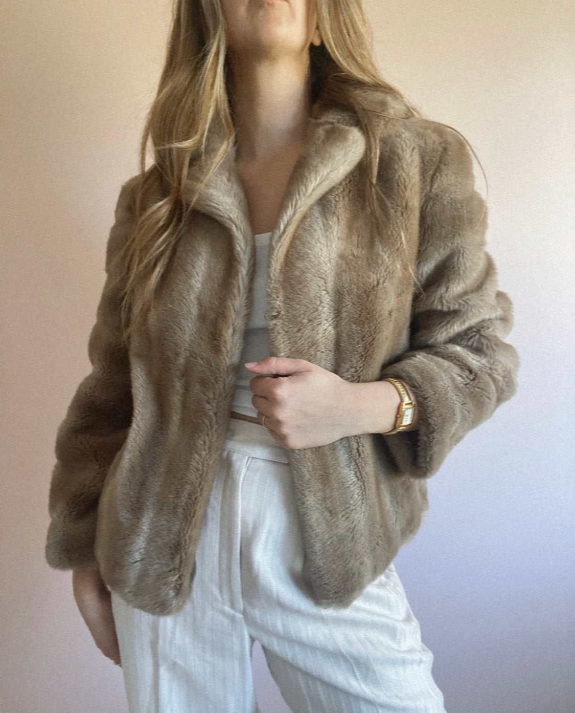 Vintage Dynamink Faux Fur Jacket // Size 12