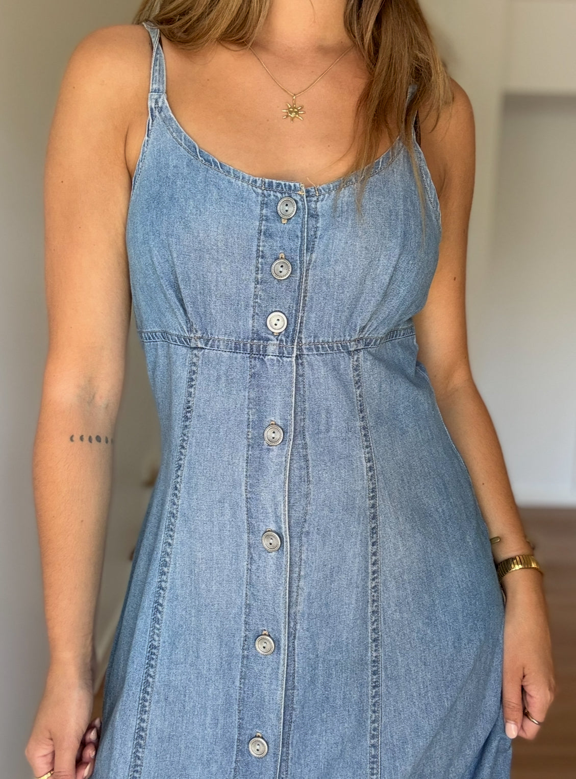 90s Denim Maxi Dress // Size 12