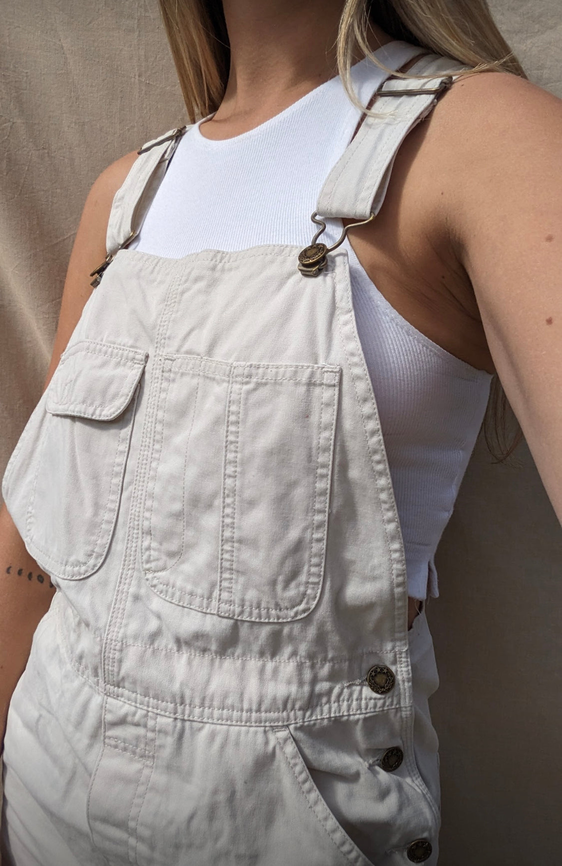 Beige Shortalls // Size M