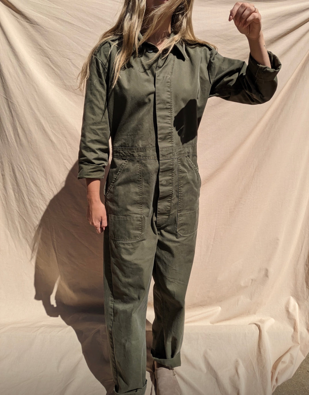 Vintage Khaki Coveralls // Size 48