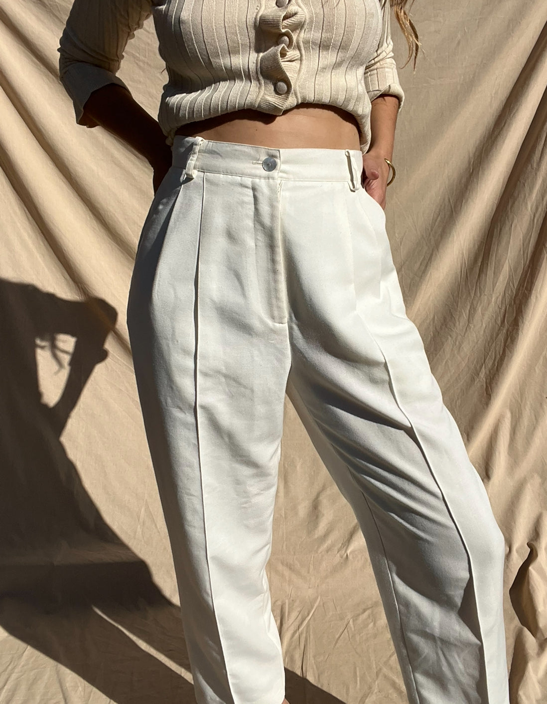 90s Sportsgirl White Trousers // Size 12