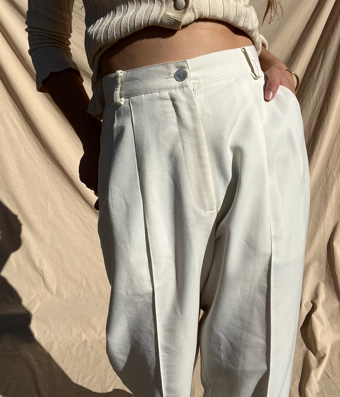 90s Sportsgirl White Trousers // Size 12