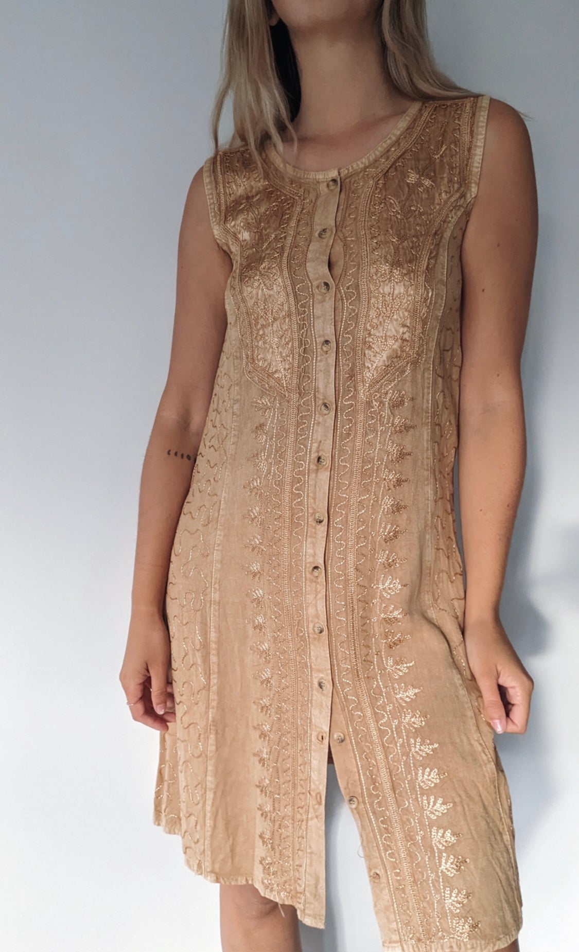 Embroidered Viscose Dress // Free Size