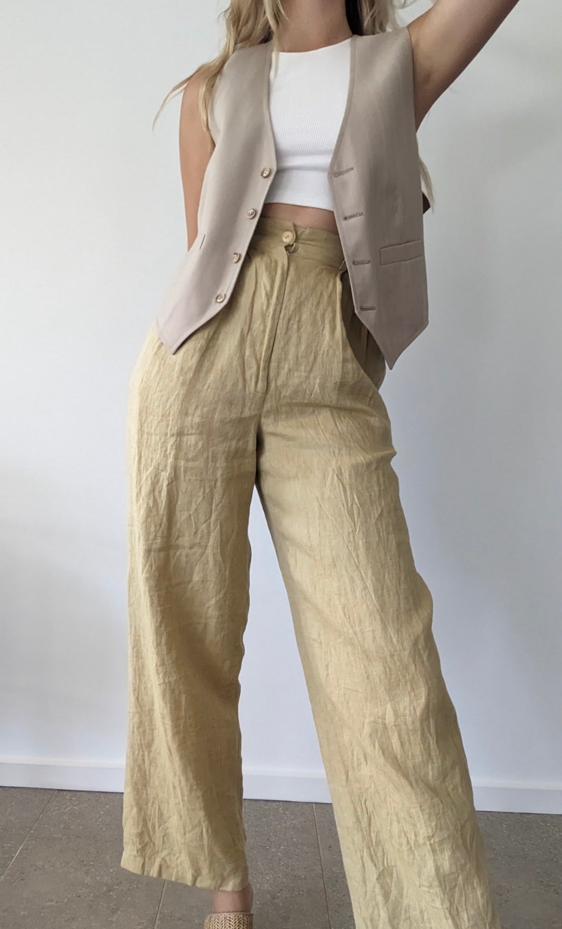 Digbys Linen Mustard Trousers // Size 8