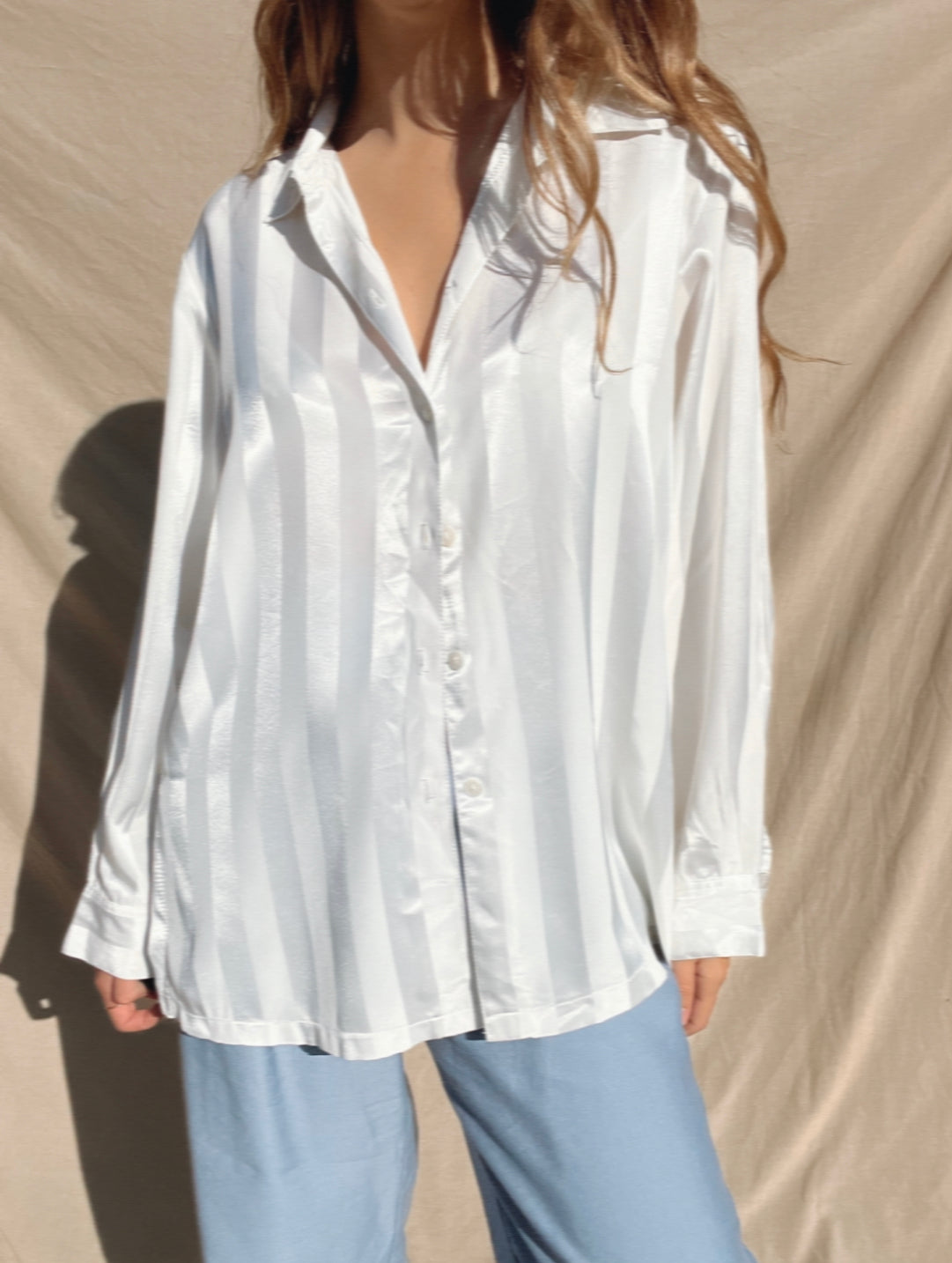 Silky Striped Shirt // Size 16