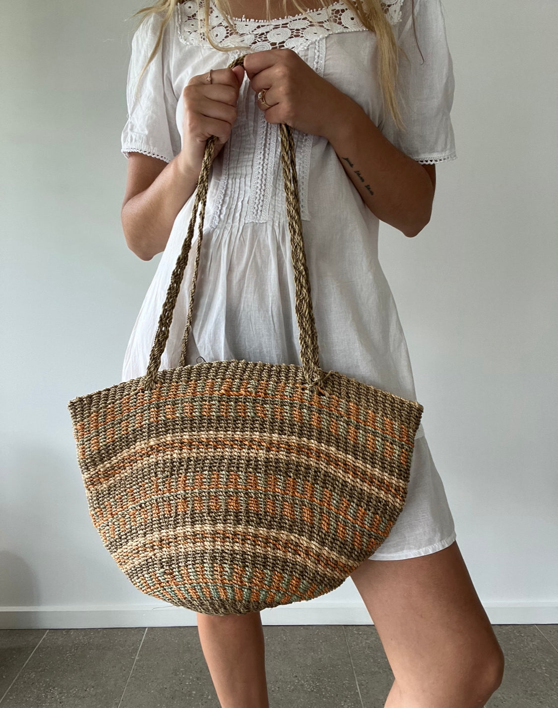 Vintage Woven Basket Bag