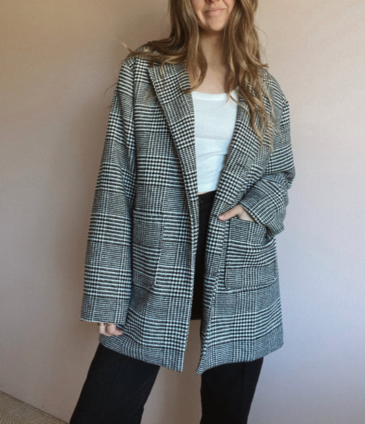 Houndstooth Cotton Jacket // Size XL