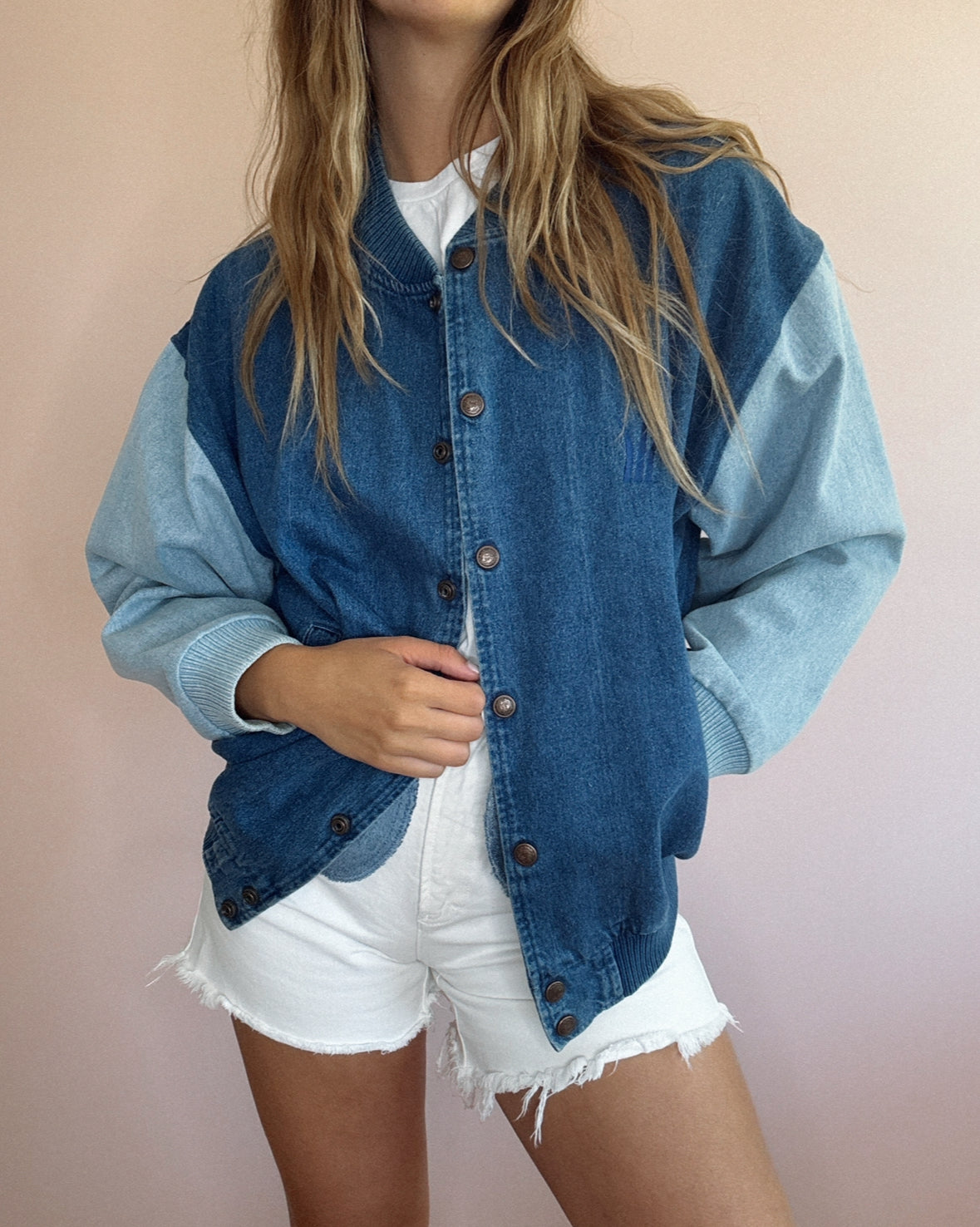 Denim Bomber Jacket // Size S