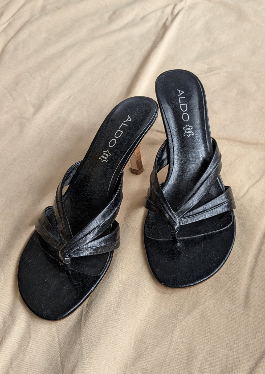 Leather Sandal Heels // Size 40