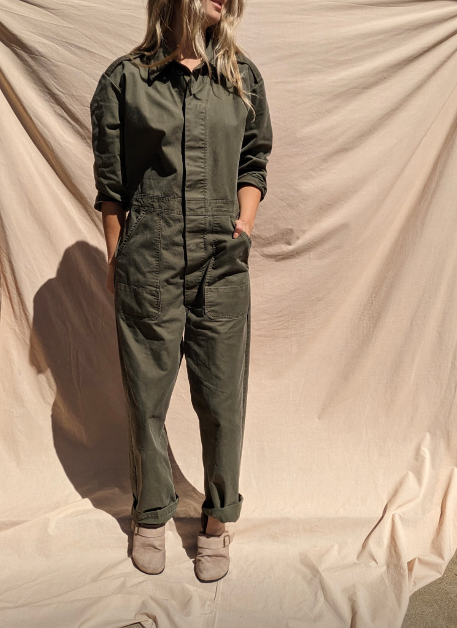 Vintage Khaki Coveralls // Size 48