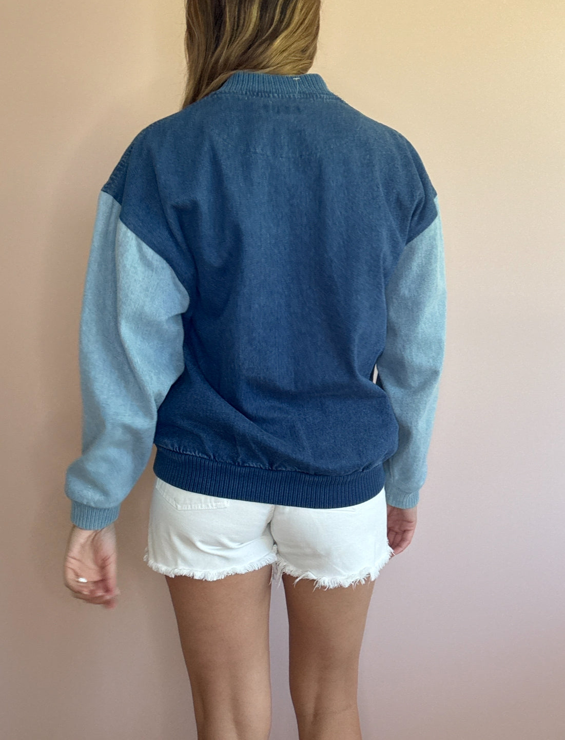 Denim Bomber Jacket // Size S