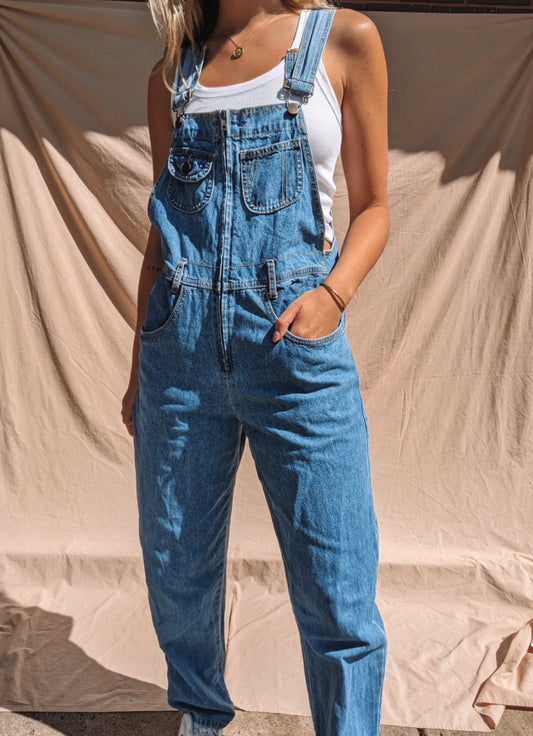 Vintage Denim Overalls // Size S