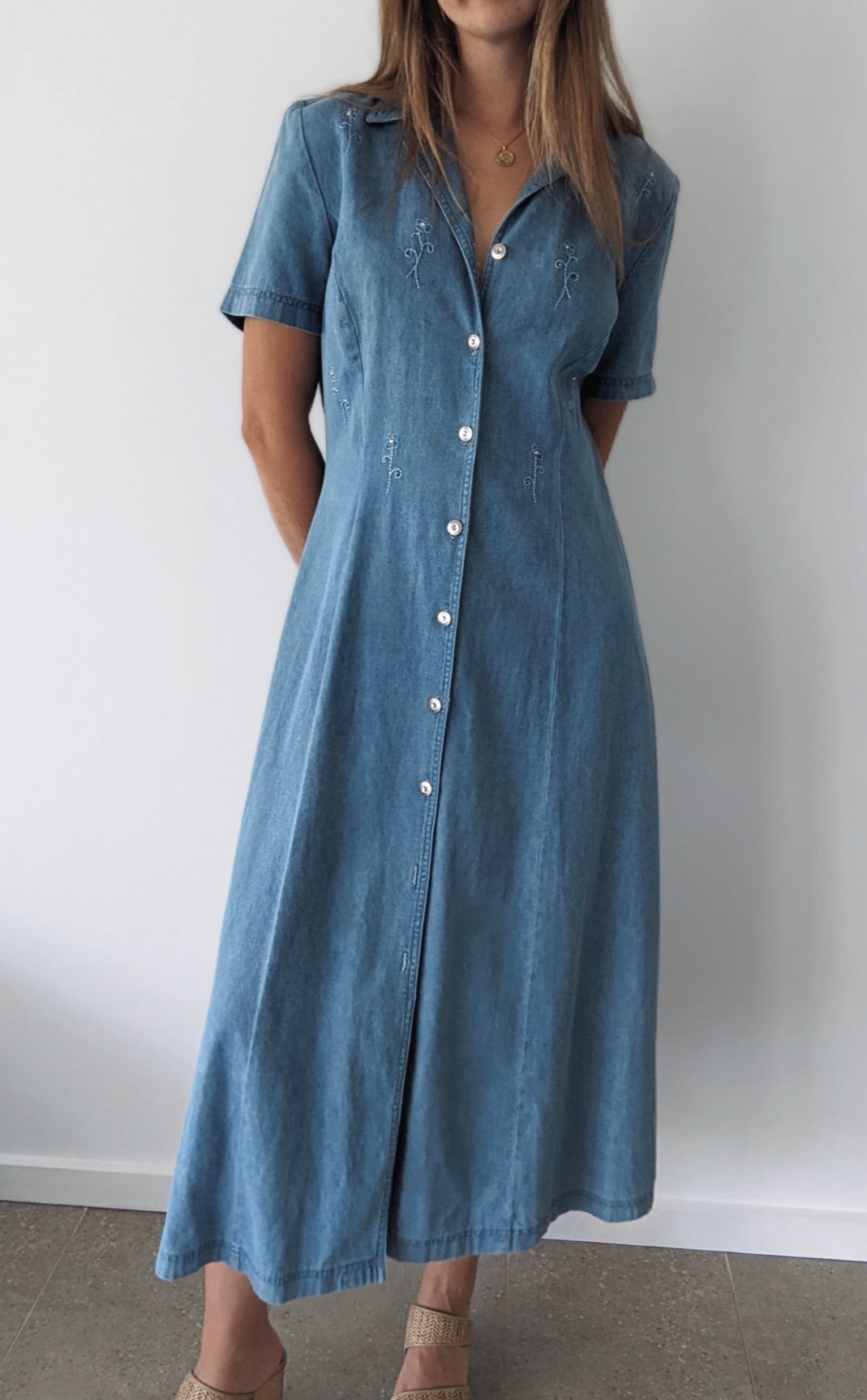 90's Denim Dress // Size 14