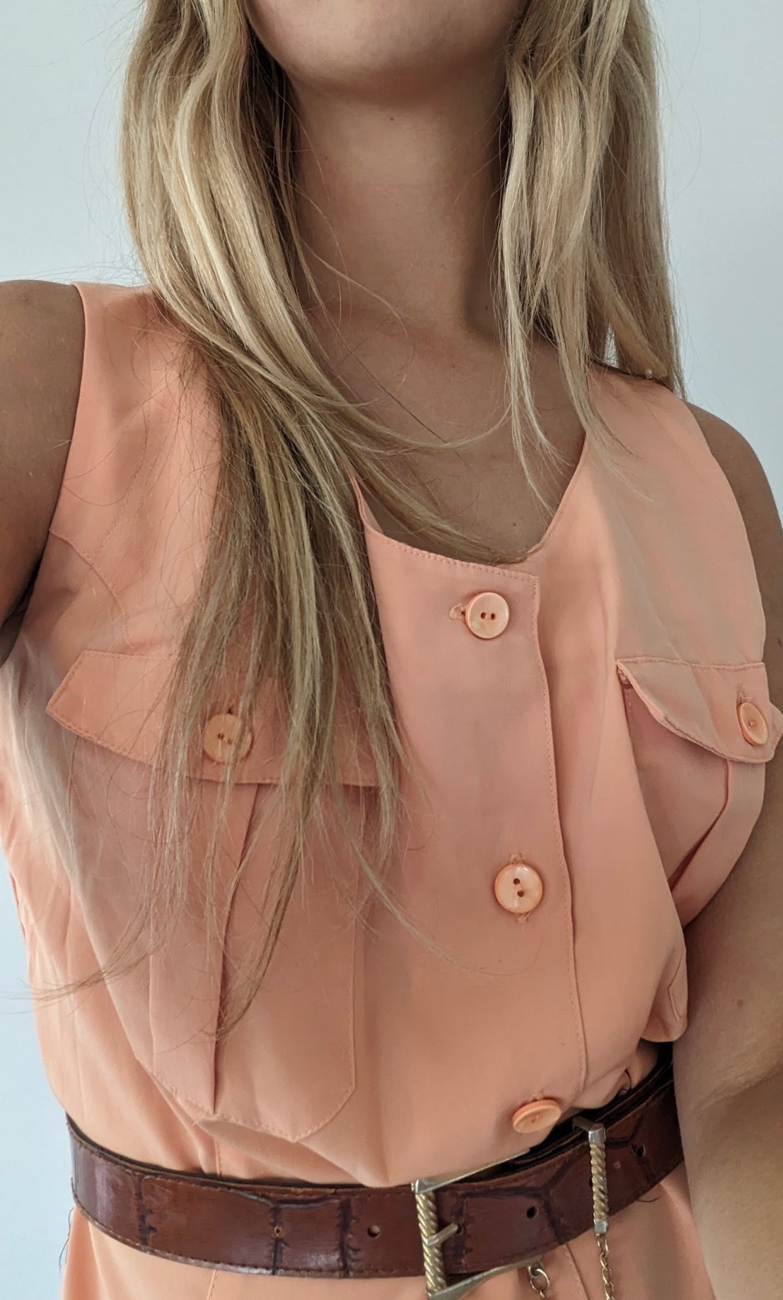 Vintage Peach Dress // Size 14