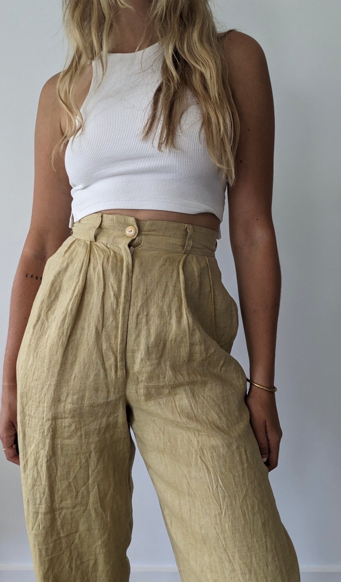 Digbys Linen Mustard Trousers // Size 8