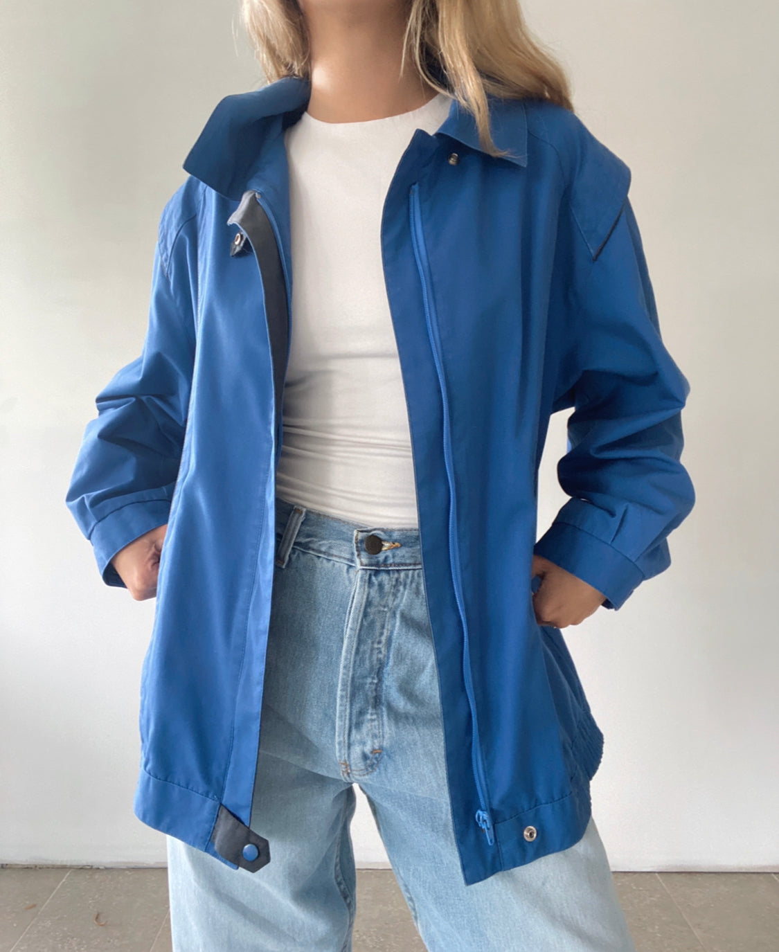 90s Royal Blue Parka Jacket // Size 14