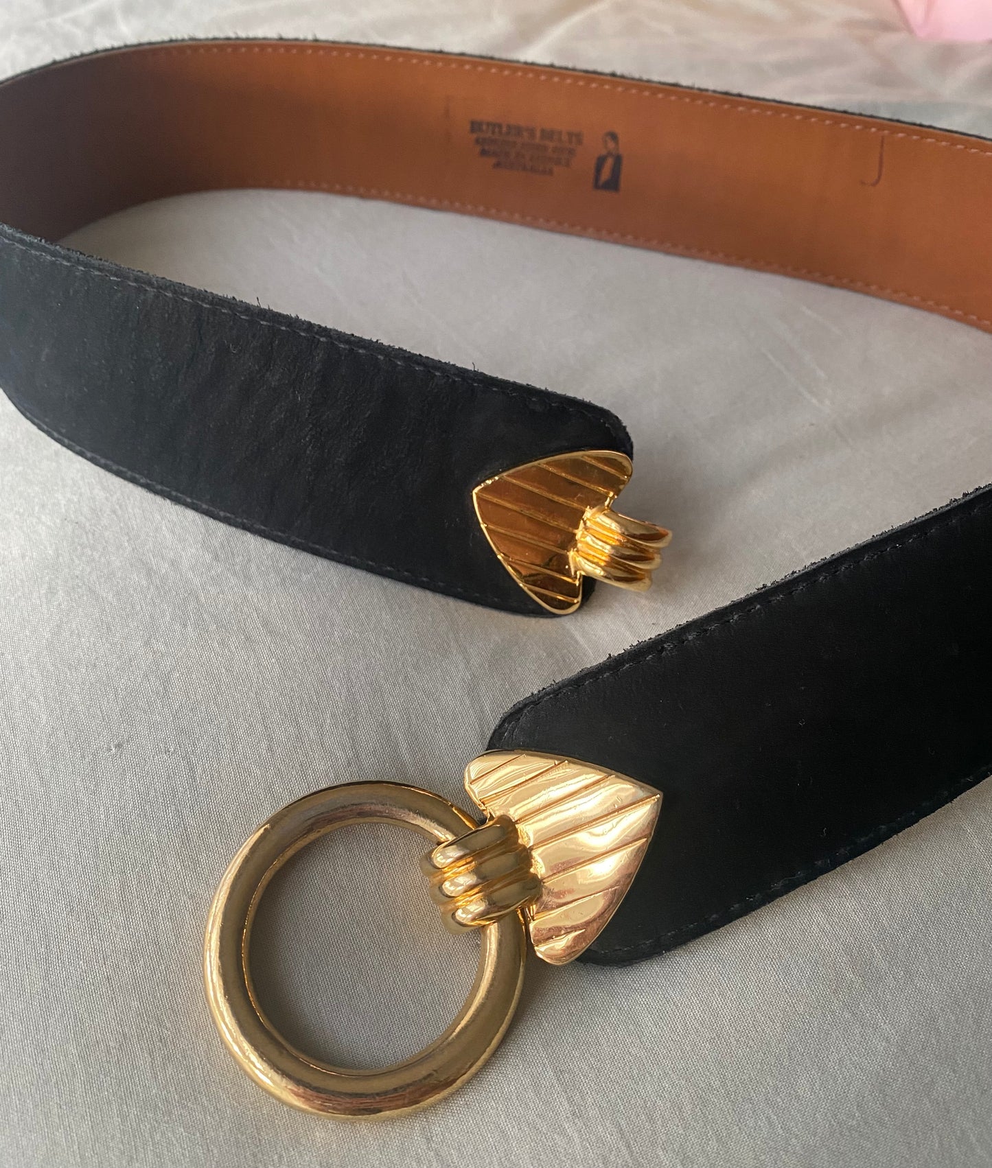 Black Suede Clip Belt