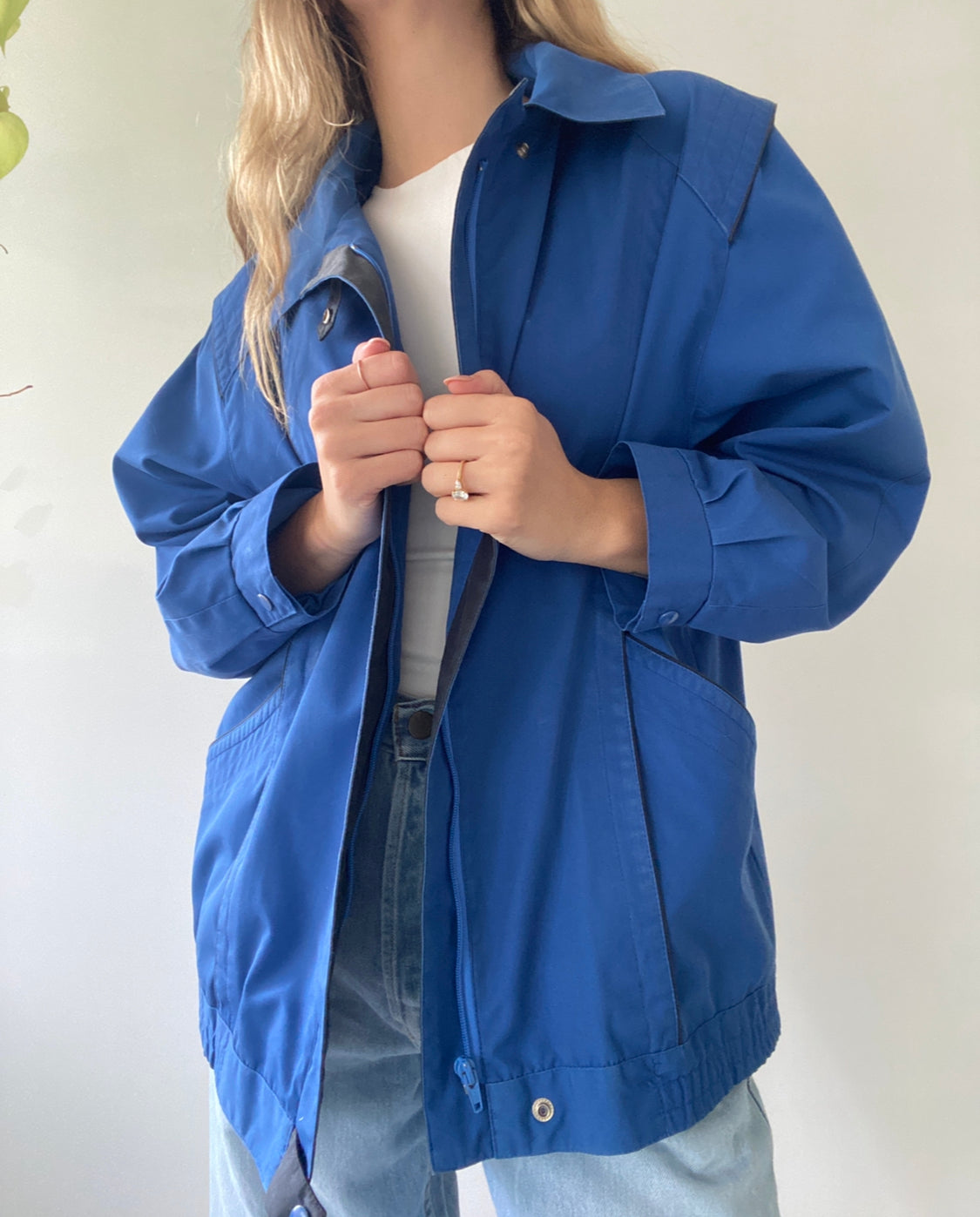 90s Royal Blue Parka Jacket // Size 14