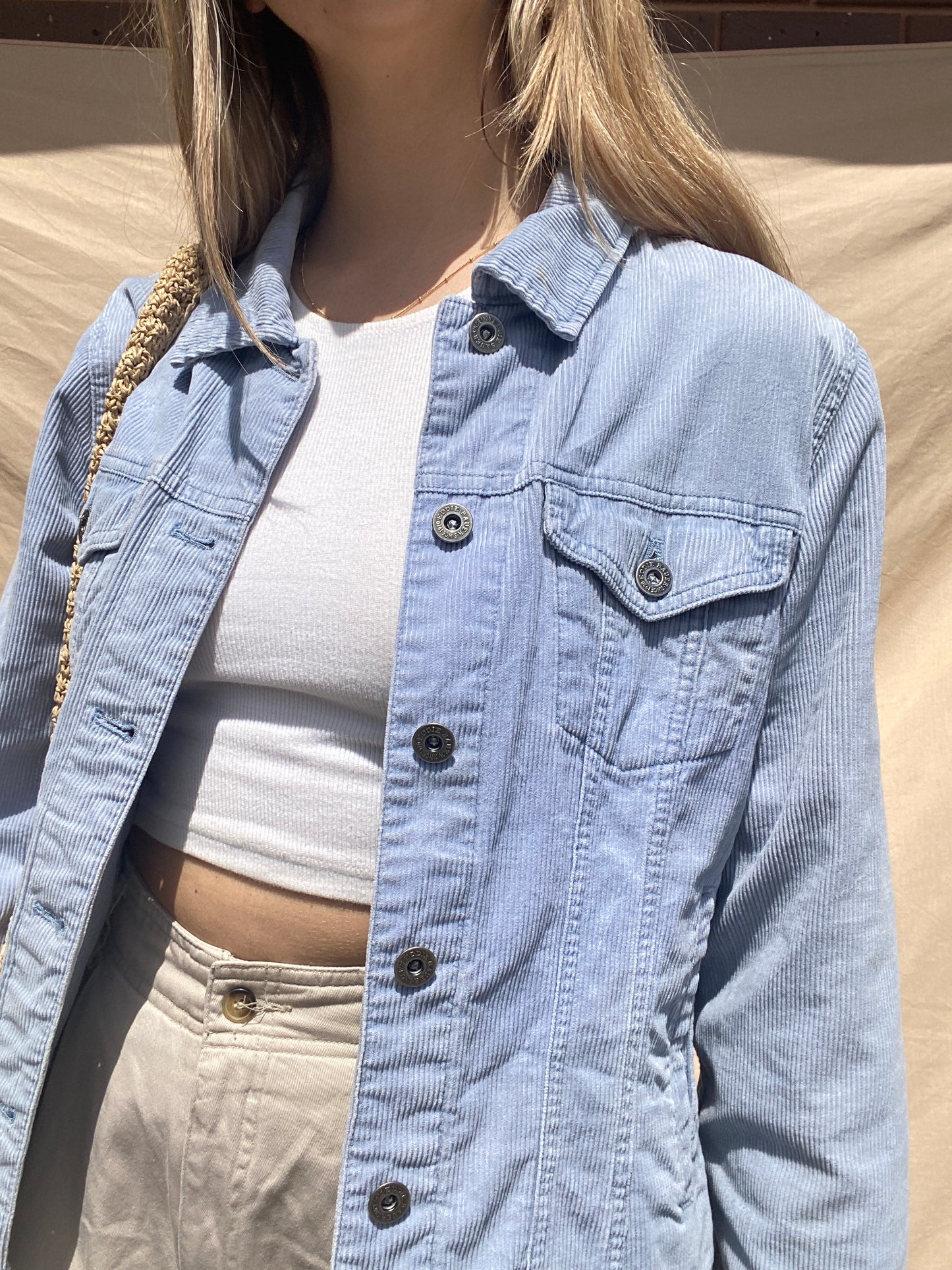 Baby Blue Corduroy Jacket // Size M