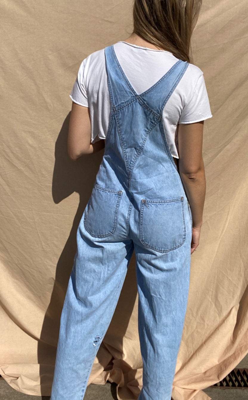 Vintage Denim Overalls // Size S