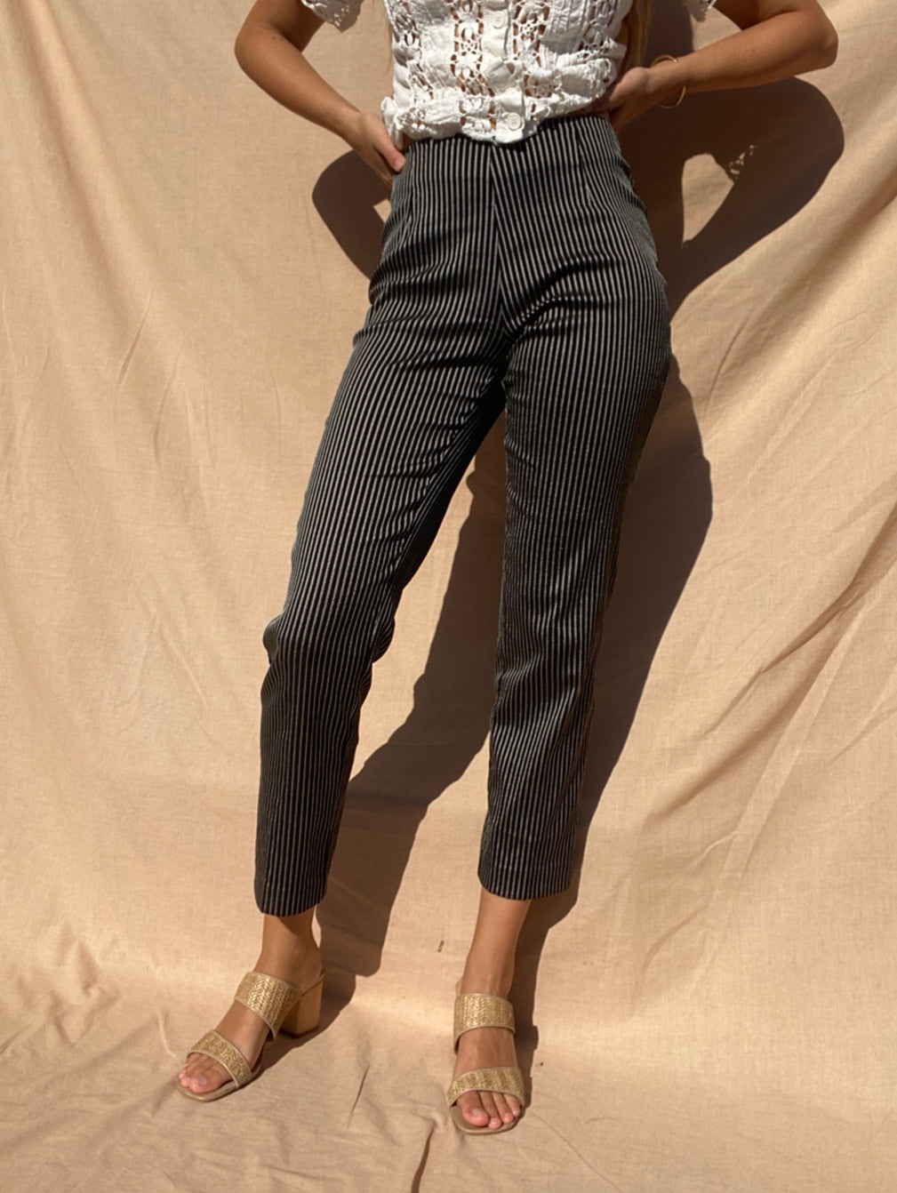 Vintage Striped Trousers // Size 8